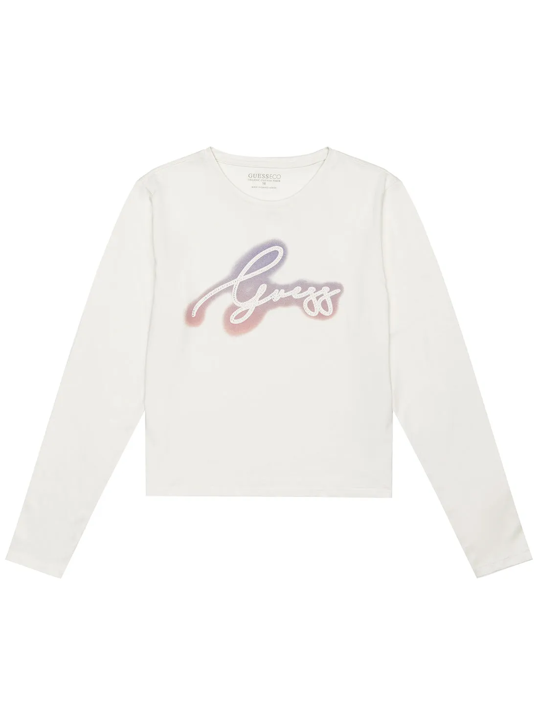 White Long Sleeve Crop T-Shirt (7-16)