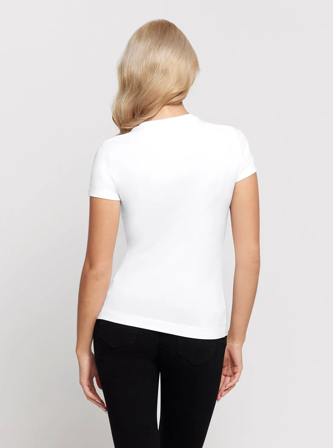 White Short Sleeve Stones Logo T-Shirt