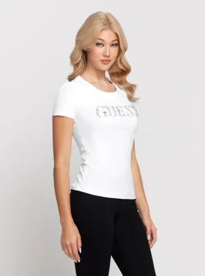 White Short Sleeve Stones Logo T-Shirt