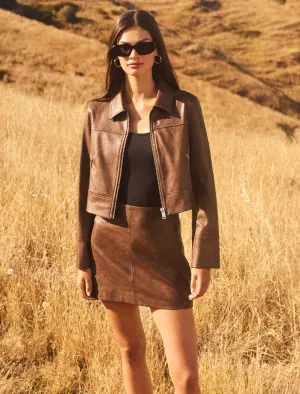 Wren Vegan Leather Mini Skirt