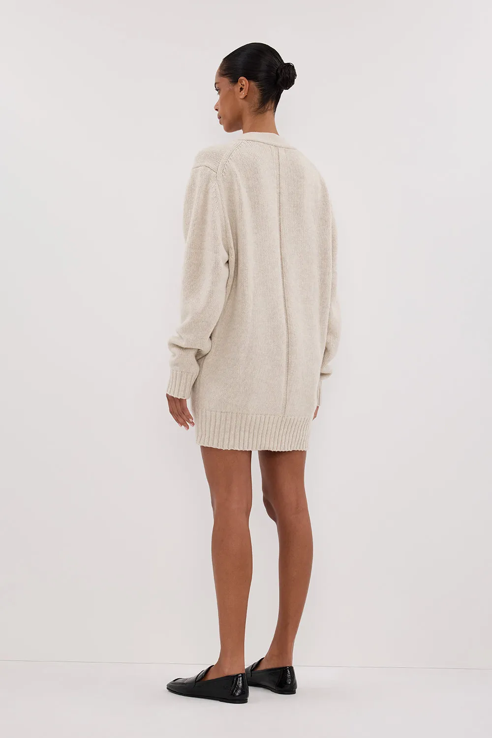 ZOE CHALK LONGLINE CARDIGAN